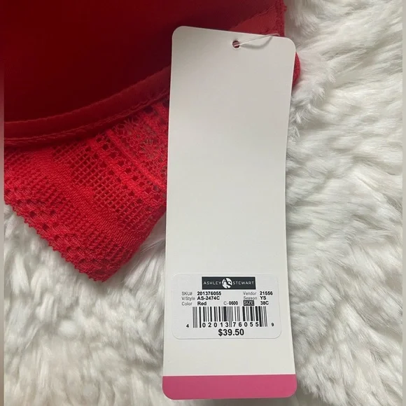 Ashley Stewart Lace Underwired Red T-Shirt Bra T-Shirt 38C - Picture 15 of 15